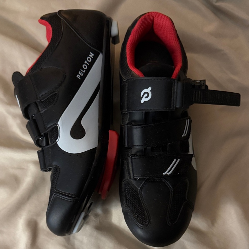 Peloton Black and Red Cycling Shoes